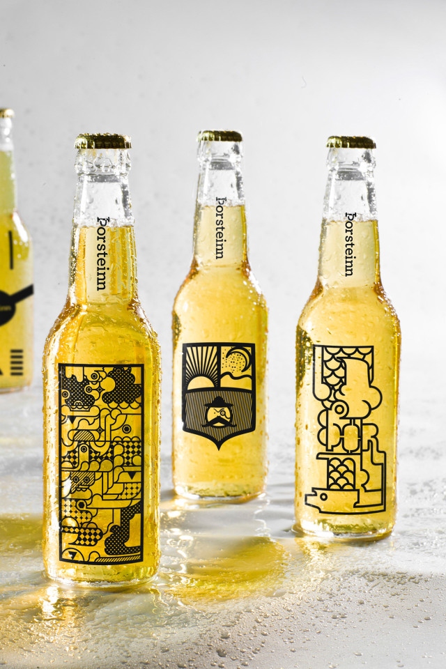 Þorsteinn screenprinted bottles